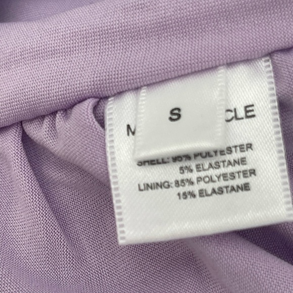 NWT Miss Circle PARRIS LAVENDER METALLIC CUTOUT RUCHED CHIFFON MAXI DRESS - Picture 11 of 11